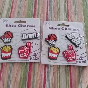 Basketball and Fries Shoe Charms 4-Pack
